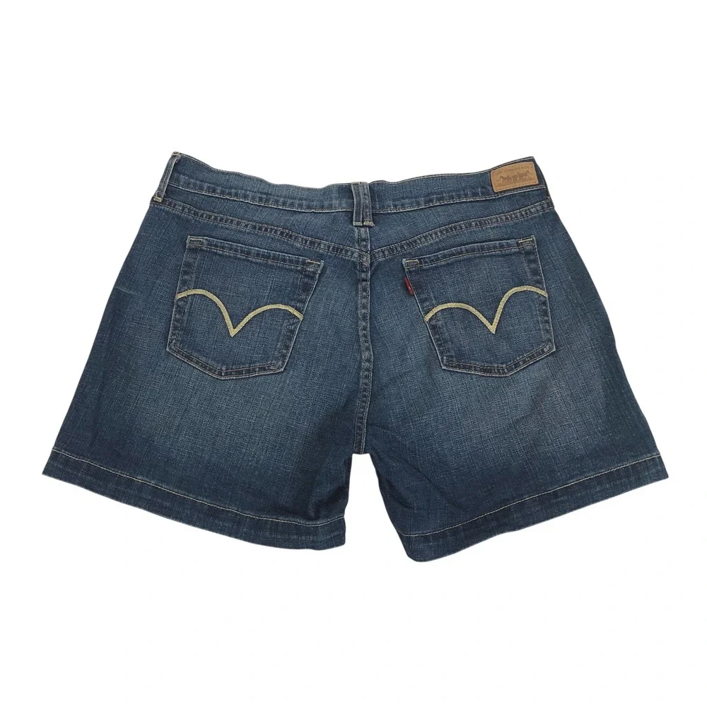Vintage Levis 515 Shorts Womens 12 Medium Wash Denim Mid Rise Blue Jean Shorts